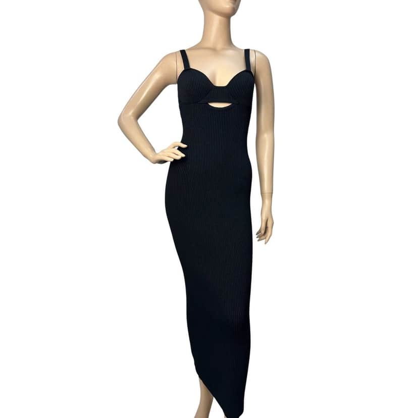 Magda Butrym Magda Butrym Stpaps Knitted Dress Sz.38 Pre-owned Black Good condition - Front View