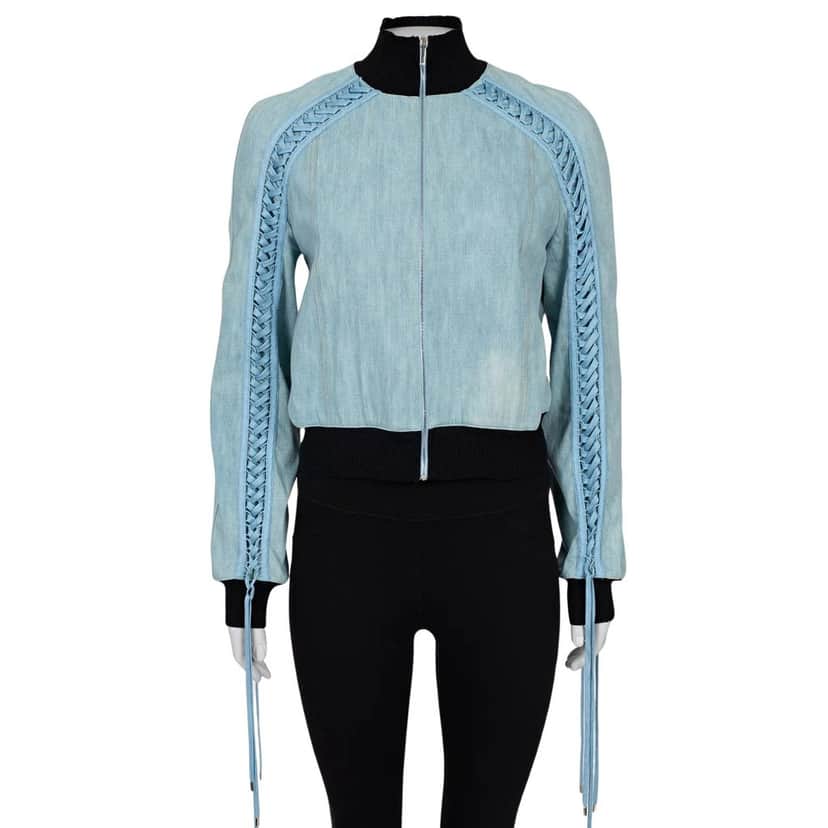 Christian Dior Christian Dior Light Blue Cotton Jacket - Size 40 Pre-owned Blue Cotton Good condition - Front View