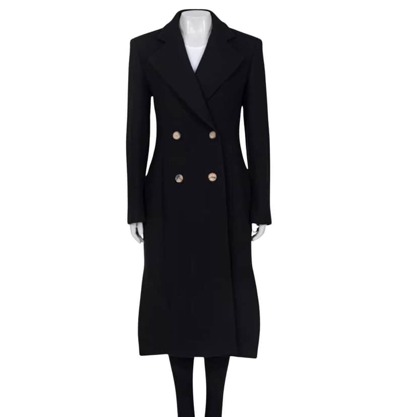Khaite Khaite Black Wool Coat - US 4 / S Pre-owned Black Wool Good condition - Front View