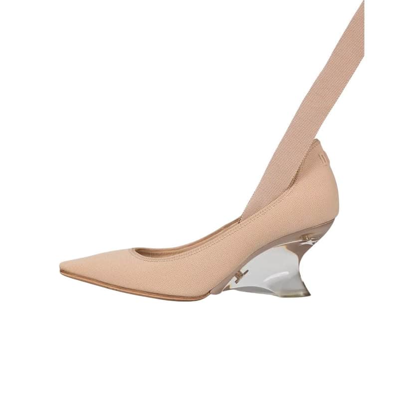 Christian Dior Christian Dior Beige Lace-Up Heels Size 35.5 Pre-owned Beige Lace Good condition - Front View