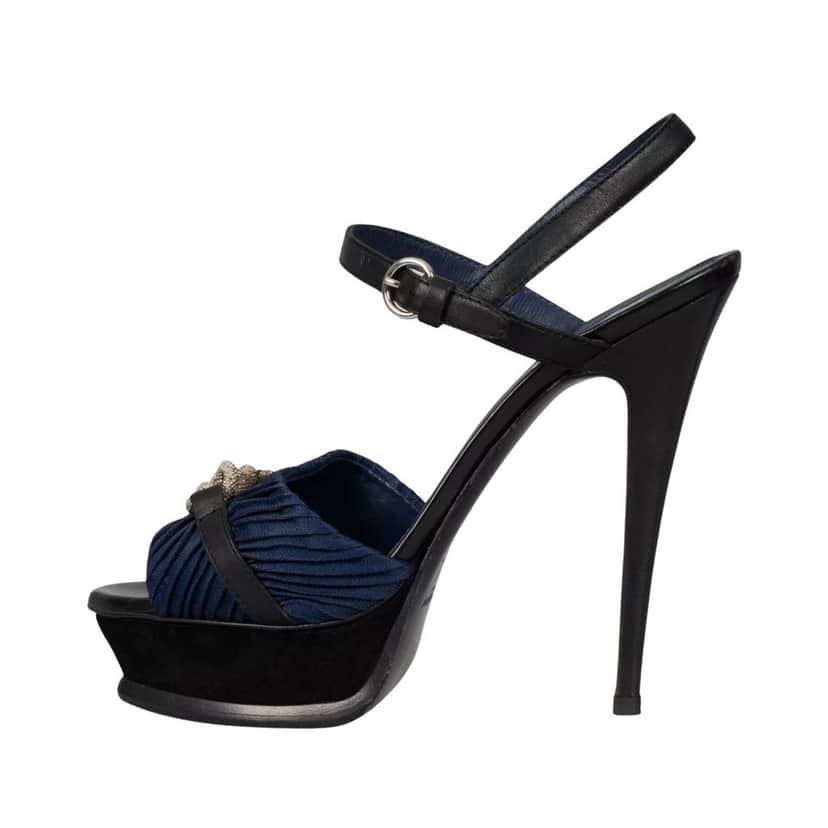 Saint Laurent Saint Laurent Tribute Multicolor High Heel Sandals - Size 40 pre-owned Silver Leather Good condition - Front View