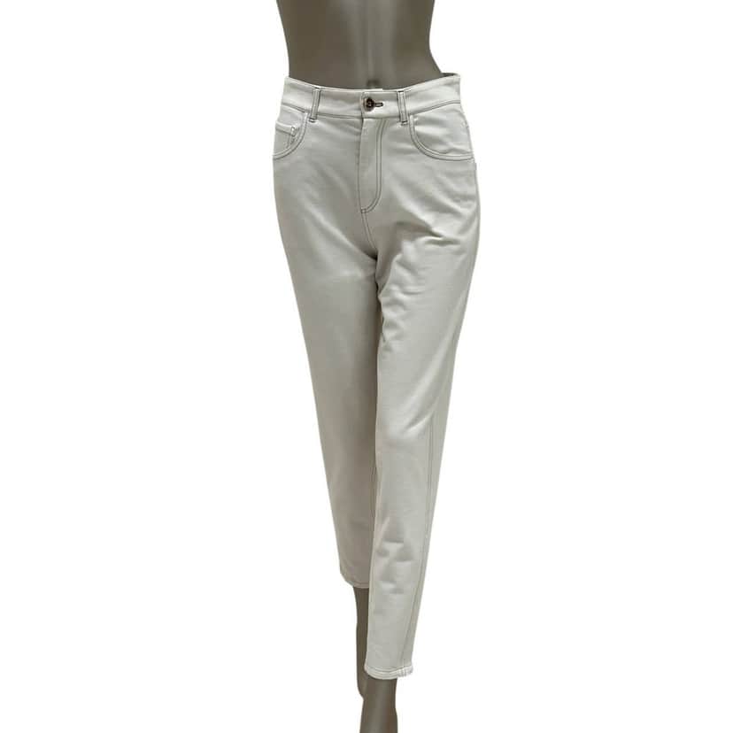 Brunello Cucinelli Brunello Cucinelli Ecru Cotton Pants Size 38 Beige Cotton Good condition - Front View