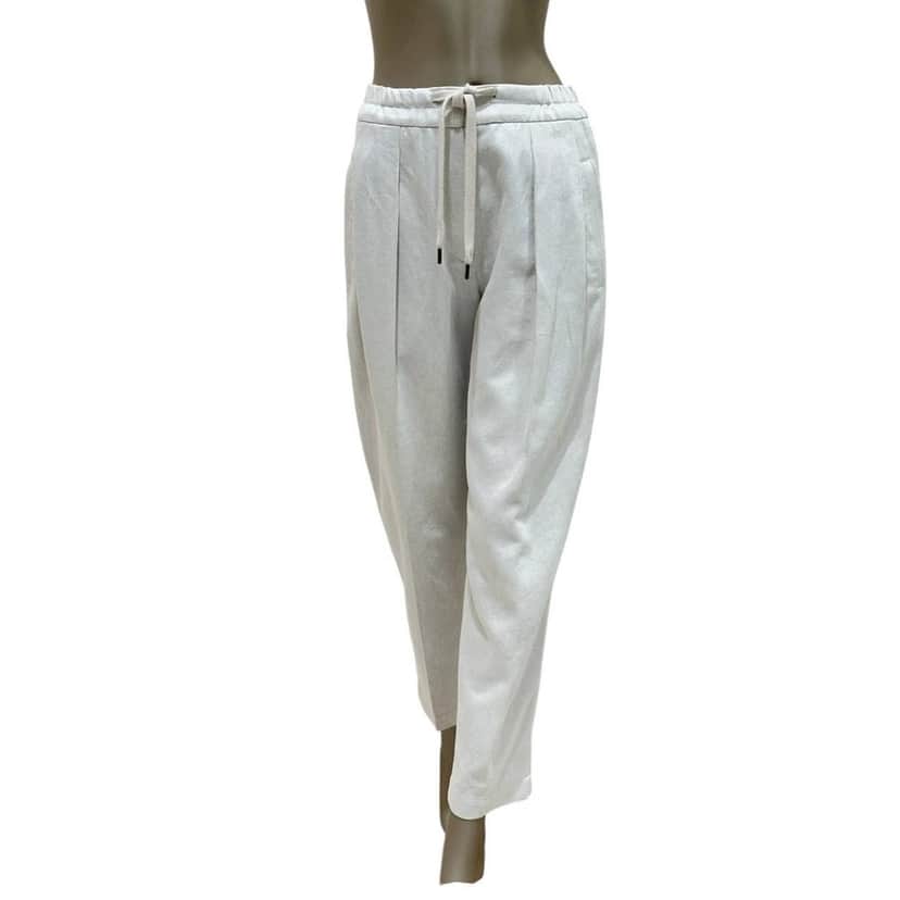 Brunello Cucinelli Brunello Cucinelli White Cotton Pants - Size 40 Pre-owned White Cotton Good condition - Front View
