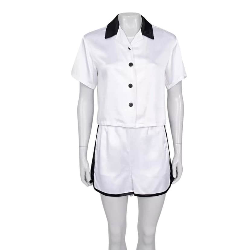 Christian Dior Christian Dior White Viscose Black Trim Suit - Size XS  Pre-owned Black Good condition - Front View