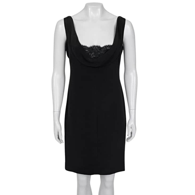 Valentino Valentino Black Sleeveless Lace Dress - US 12 (Fits L) Pre-owned Black Lace Good condition - Front View