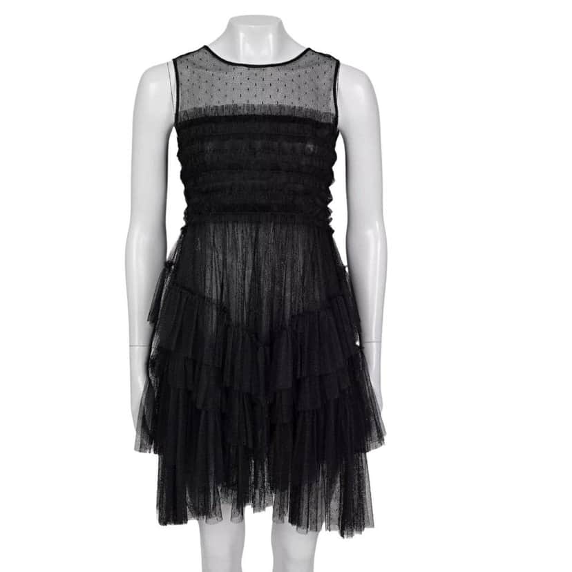 valentino Red Valentino Black Mesh Dress - Size S Pre-owned Black Good condition - Front View