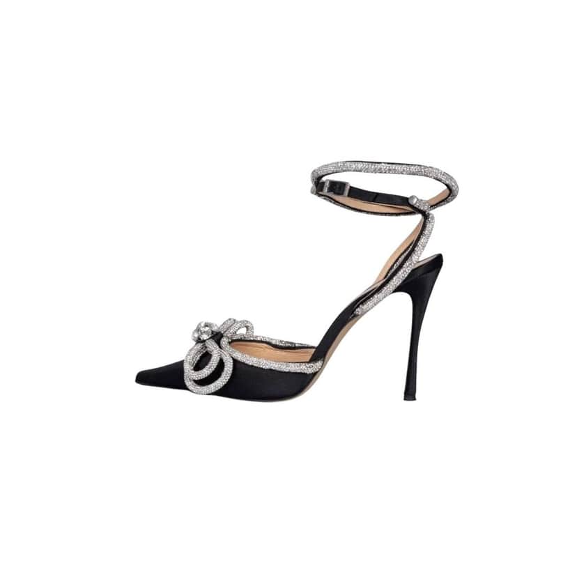 Mach & Mach Mach & Mach Black Rhinestone Slingbacks - EU 39 Pre-owned Black Leather Good condition - Front View