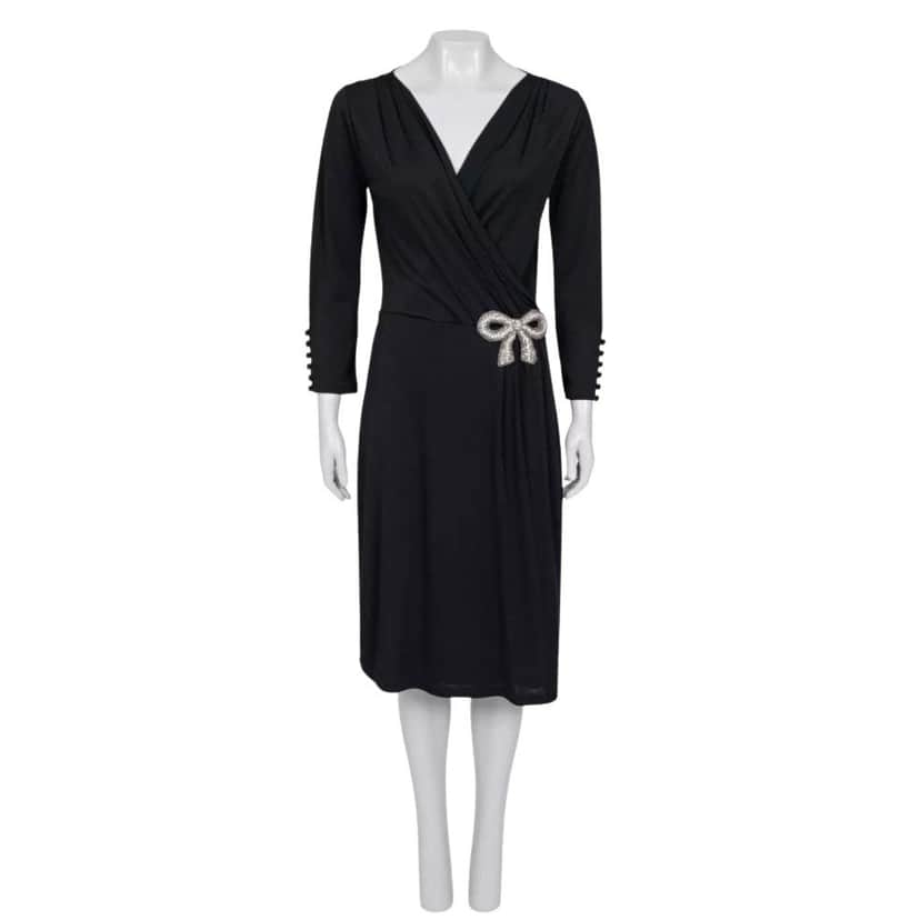 valentino Valentino Black Bow Rhinestone Dress - IT 44 L Pre-owned Black Never worn - Front View