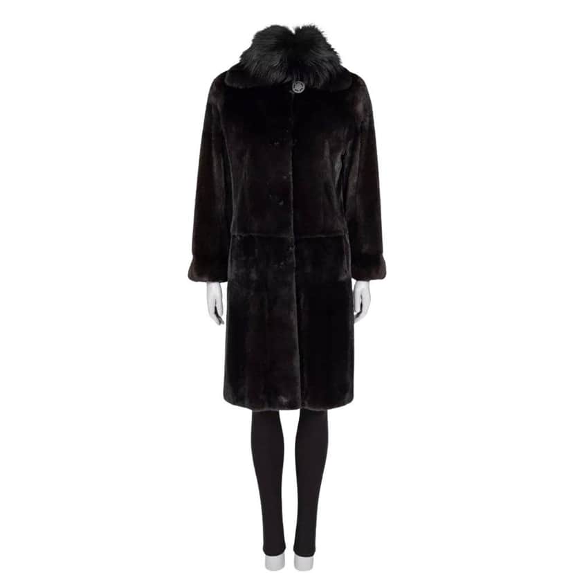 Unsigned Amato Luxurious Brown Coat - Size S/IT 40 pre-owned Brown Good condition - Front View
