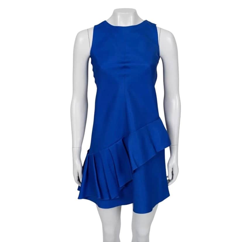 Christian Dior Christian Dior Vintage Blue Silk Blend A-Line Dress Sz.40/S Pre-owned Blue Silk Good condition - Front View