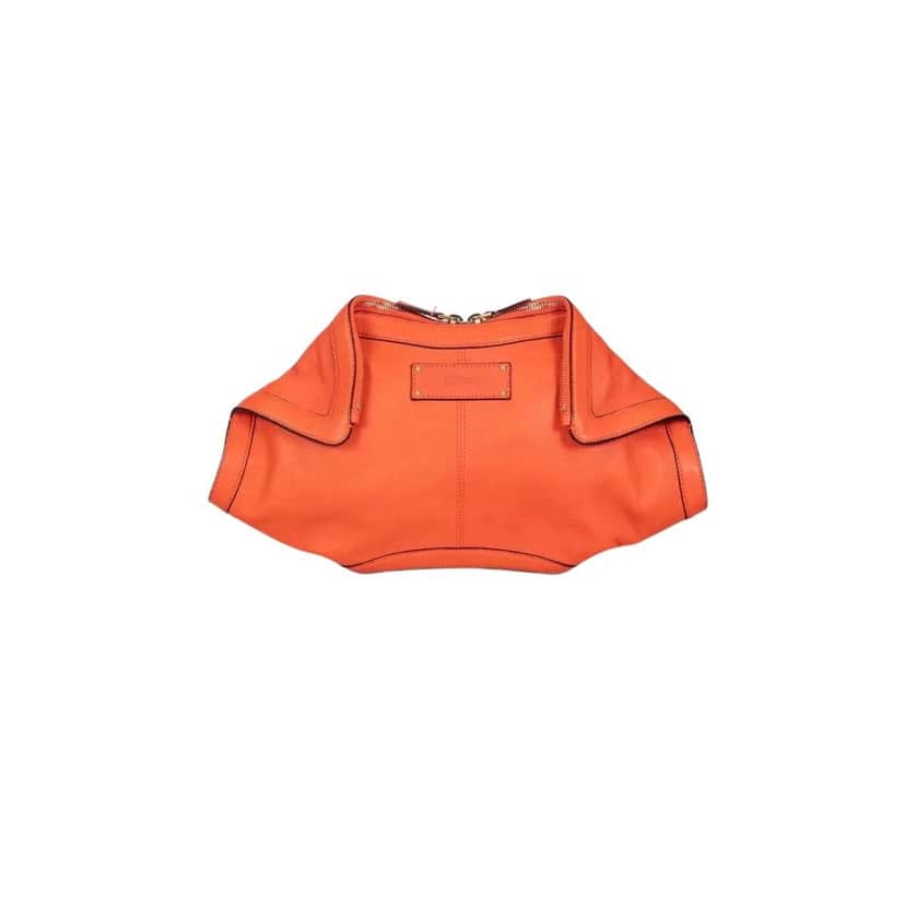 Alexander McQueen Alexander McQueen Orange Manta Leather Clutch pre-owned Orange Leather Good condition - Front View