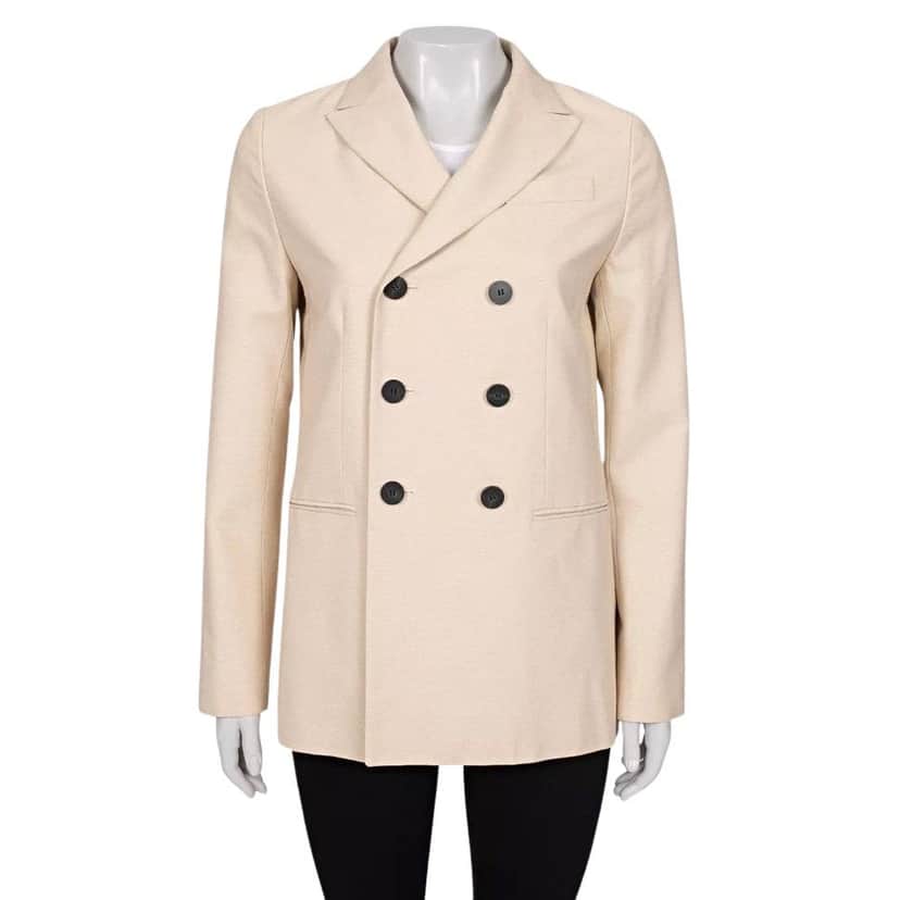 Christian Dior Christian Dior Beige Double-Breasted Jacket Size 36/S Pre-owed Beige Silk Good condition - Front View