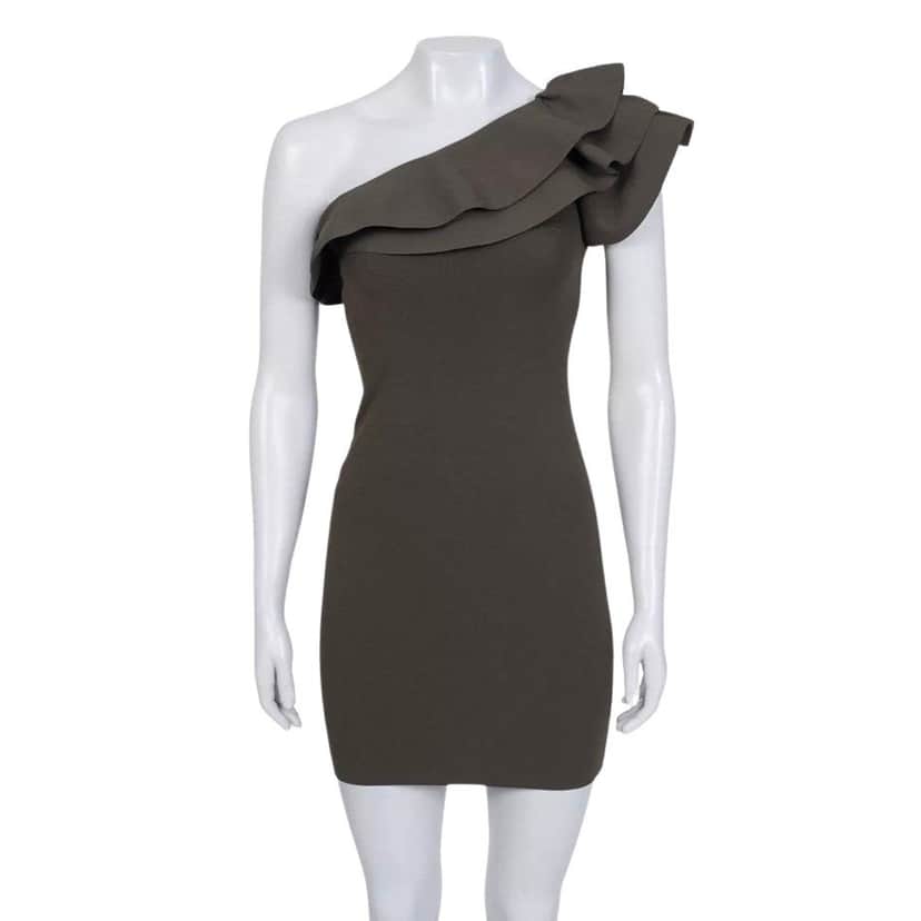 valentino Valentino Green Elegant Ruffle Accent Dress Sz.S Pre-owned Green Good condition - Front View