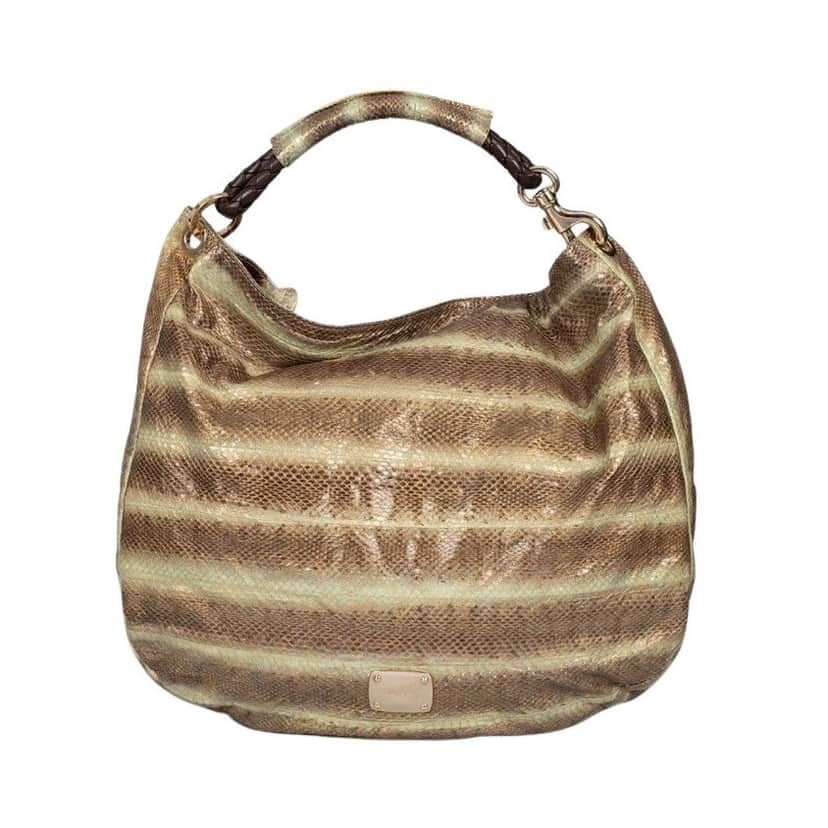 Jimmy Choo Jimmy Choo Multicolor Striped Leather Shoulder Bag Pre-owned Gold Leather Good condition - Front View