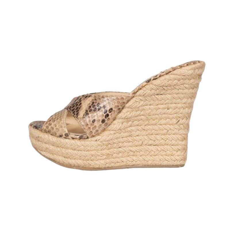 Jimmy Choo Jimmy Choo Animal Print Leather Wedge Sandals Sz.36 Pre-owned Other Leather Good condition - Front View