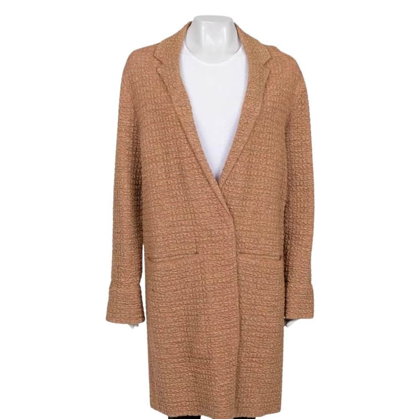 Sonia Rykiel Sonia Rykiel Brown Mixed Knit Button-Up Cardigan, Size S pre-owned Brown Good condition - Front View