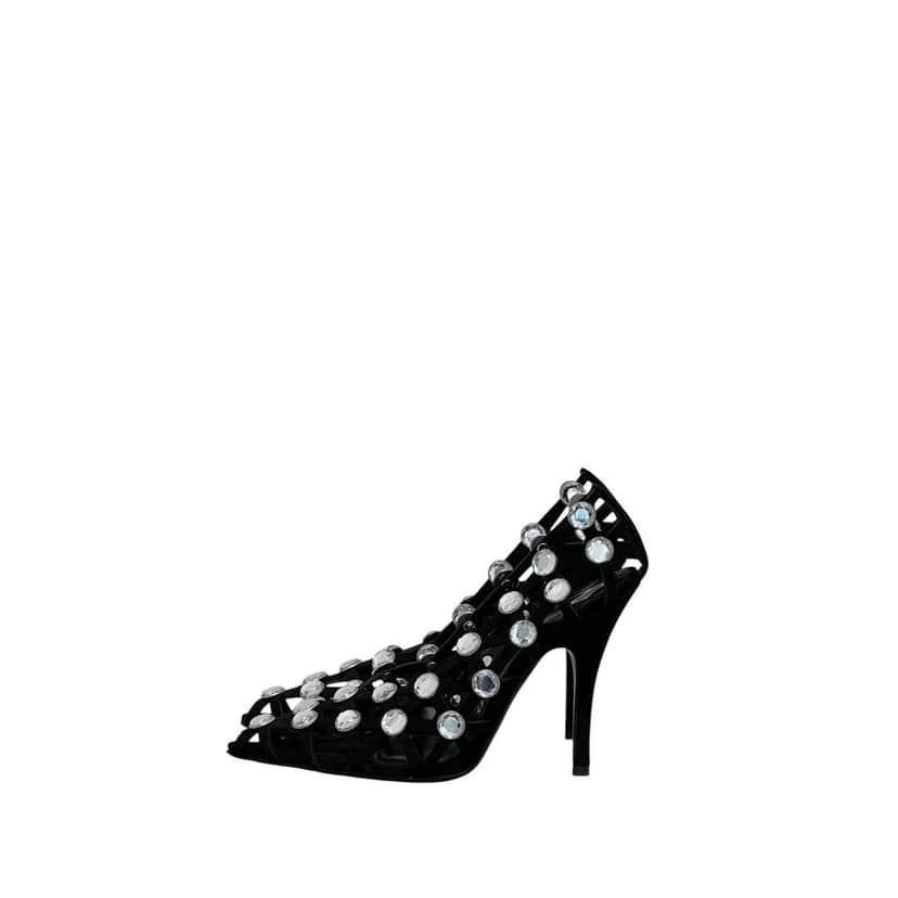 THE ATTICO NWOB The Attico 'Grid' Pump Black Silver Heels Sz.38.5 pre-owned Black Never worn - Front View