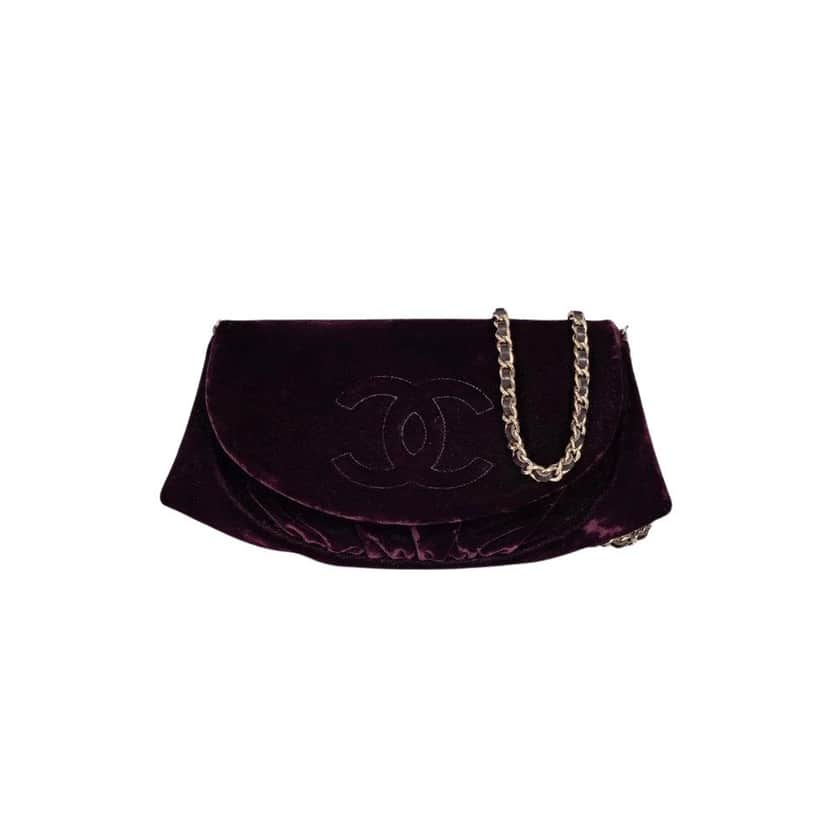 Chanel Chanel Purple Half Moon Wallet On Chain Pre-owned Purple Good condition - Front View