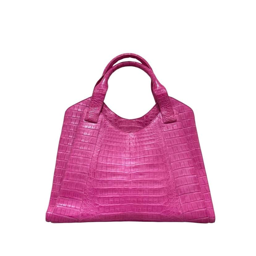 Unsigned Nancy Gonzalez Pink Lambskin  Tote Pre-owned Pink Leather Good condition - Front View