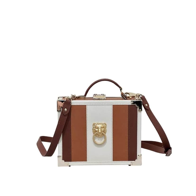 Aspinal of London Aspinal of London Lion Head Box Trunk Crossbody Bag pre-owned Brown Leather Good condition - Front View
