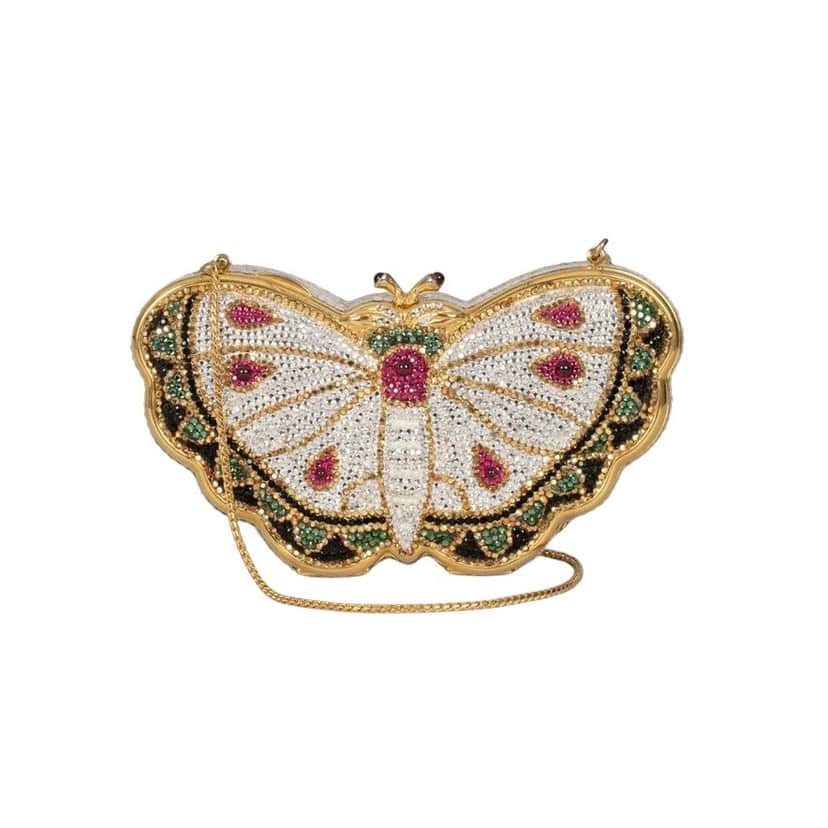 Judith Leiber Judith Leiber Butterfly Crystal Clutch Bag Pre-owned Gold Leather Good condition - Front View