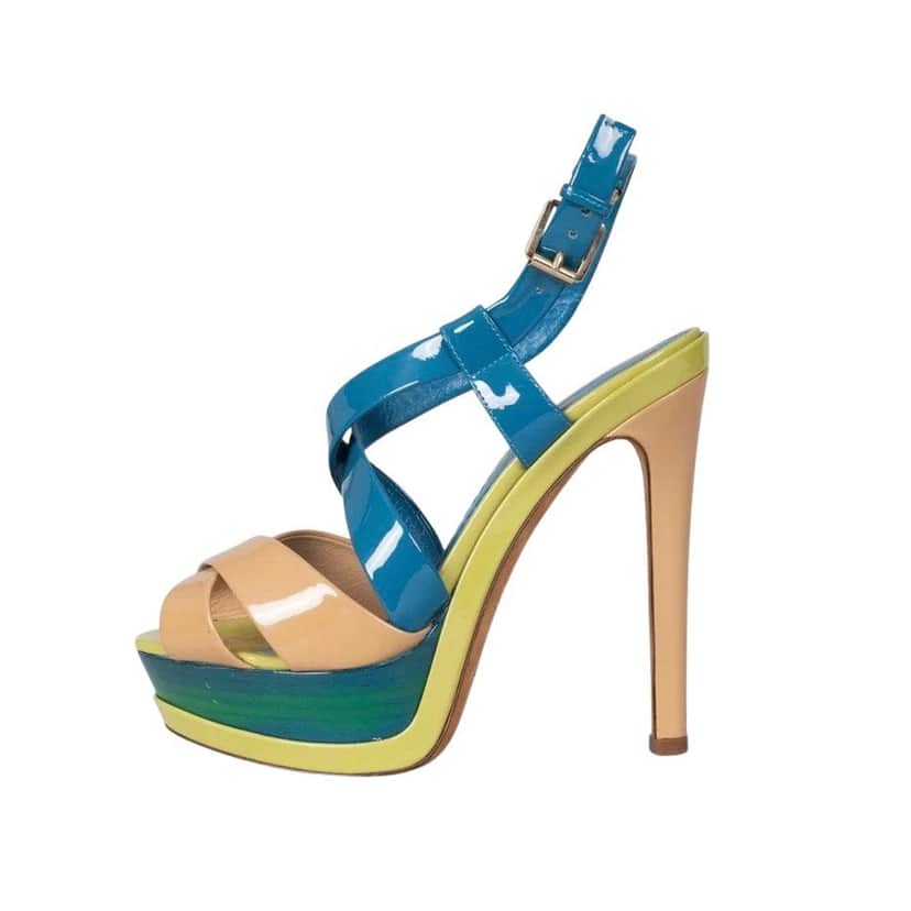 Christian Dior Christian Dior Leather Open-Toe High Heel Sandals - EU 36.5 Pre-owned Gold Leather Good condition - Front View