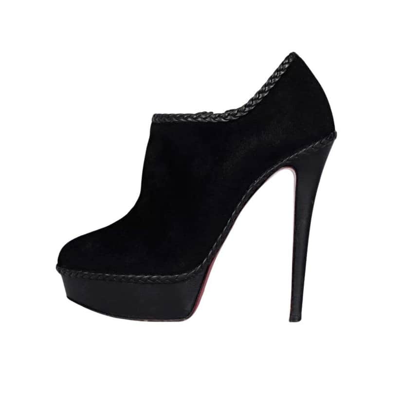 Christian Louboutin Christian Louboutin Black Suede Ankle Booties 37.5 EU Pre-owned Black Suede Good condition - Front View