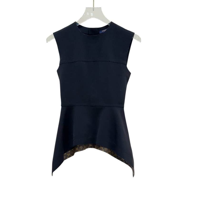 Louis Vuitton Louis Vuitton Black Monogram Peplum Top Size 34 Pre-owned Black Good condition - Front View