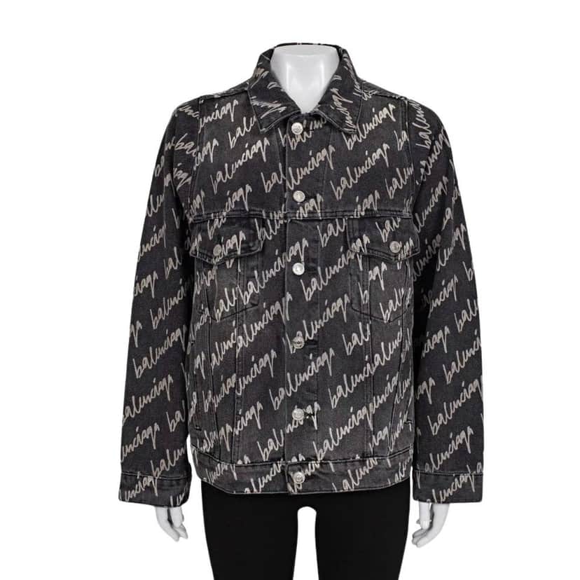 Balenciaga NWOT Balenciaga Black Oversized Denim Jacket IT38/XXS pre-owned Black Denim Never worn - Front View