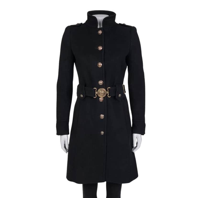 Roberto Cavalli Roberto Cavalli Black Wool & Cashmere Belted Coat Sz.40/ S Pre-owned Black Wool Good condition - Front View