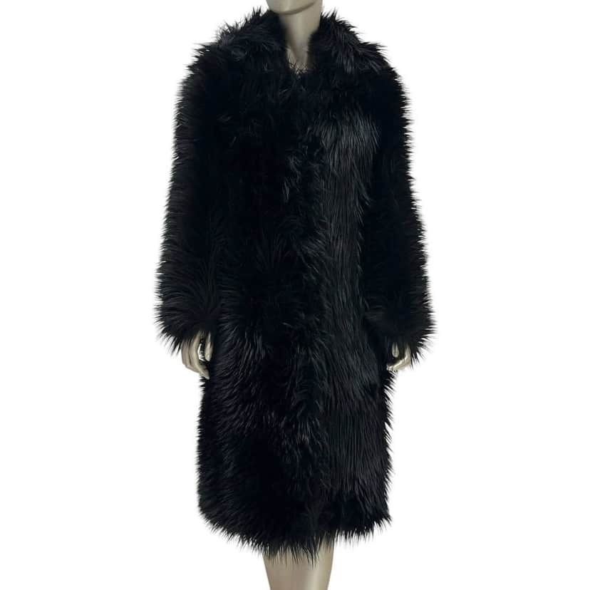 PRADA Prada 2011 Black Faux Fur Coat  Sz.40 pre-owned Black Good condition - Front View