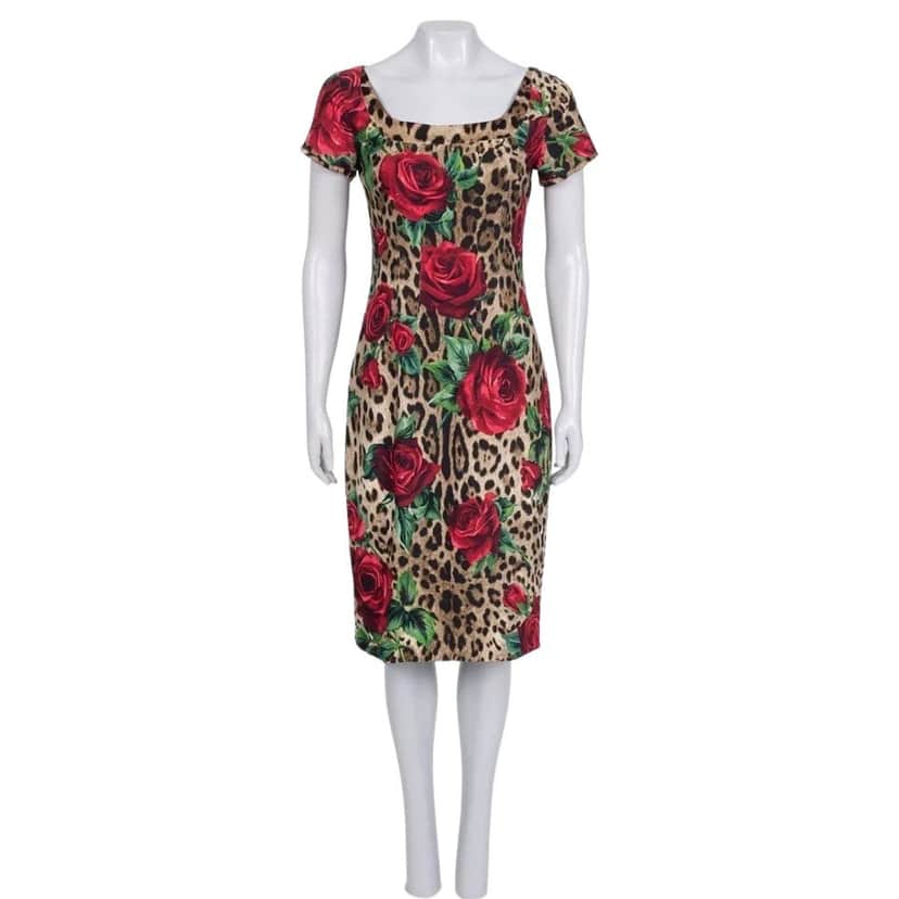 Dolce & Gabbana Dolce & Gabbana Floral Print Fitted Dress - Size IT44/L Pre-owned Other Good condition - Front View