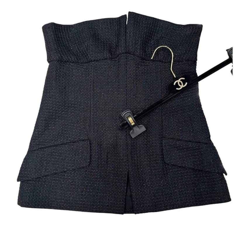 Chanel Chanel 2018 White Linen Strapless Bustier Top Size 38 pre-owned White Linen Good condition - Front View