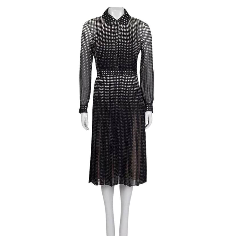 Gucci NWT Gucci 2024 Black Silk Fitted Dress - IT40/S pre-owned Black Silk Never worn, with tag - Front View