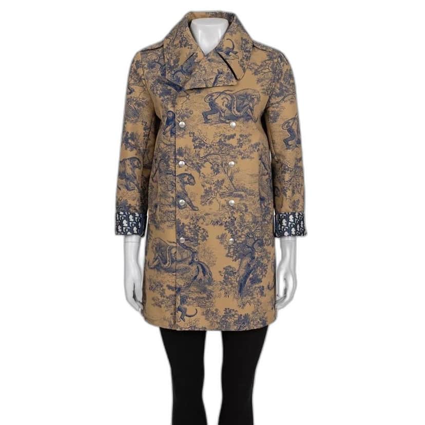 Christian Dior Christian Dior Brown Signature Print Trench Coat Sz. 36 pre-owned Brown Never worn - Front View
