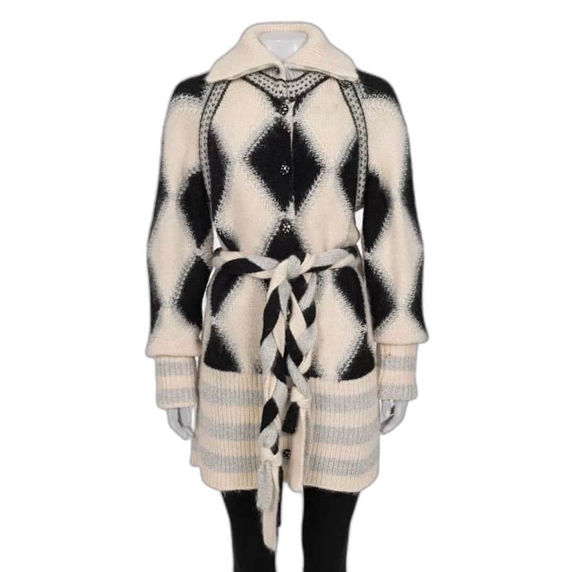 Chanel Chanel Luxury Cashmere Blend Belted Cardigan Sz 38/M Pre-owned Red Wool Good condition - Front View