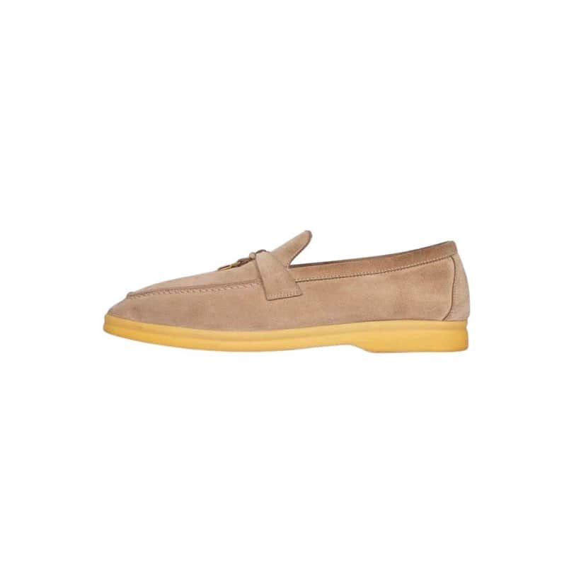 Loro Piana Loro Piana Summer Charms Walk Beige Suede Loafers Sz. 40 pre-owned Beige Suede Good condition - Front View