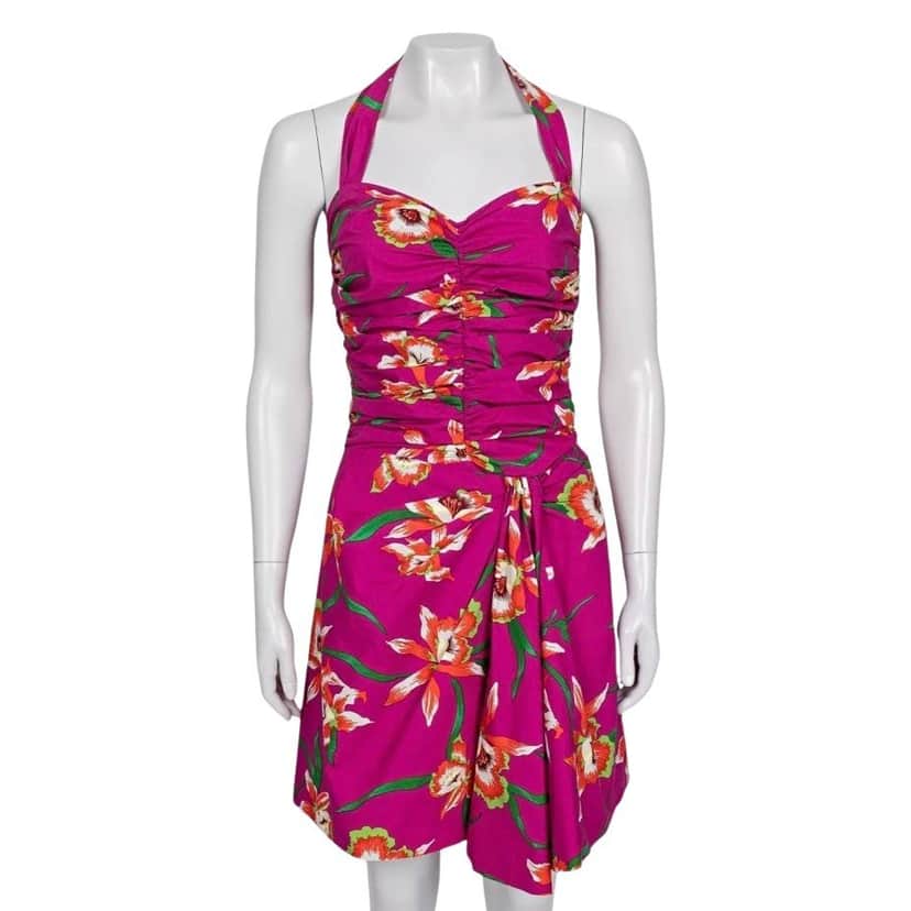 Christian Dior Christian Dior 2011 Pink Printed Cotton Dress - Size 38 Pre-owned Pink Cotton Good condition - Front View