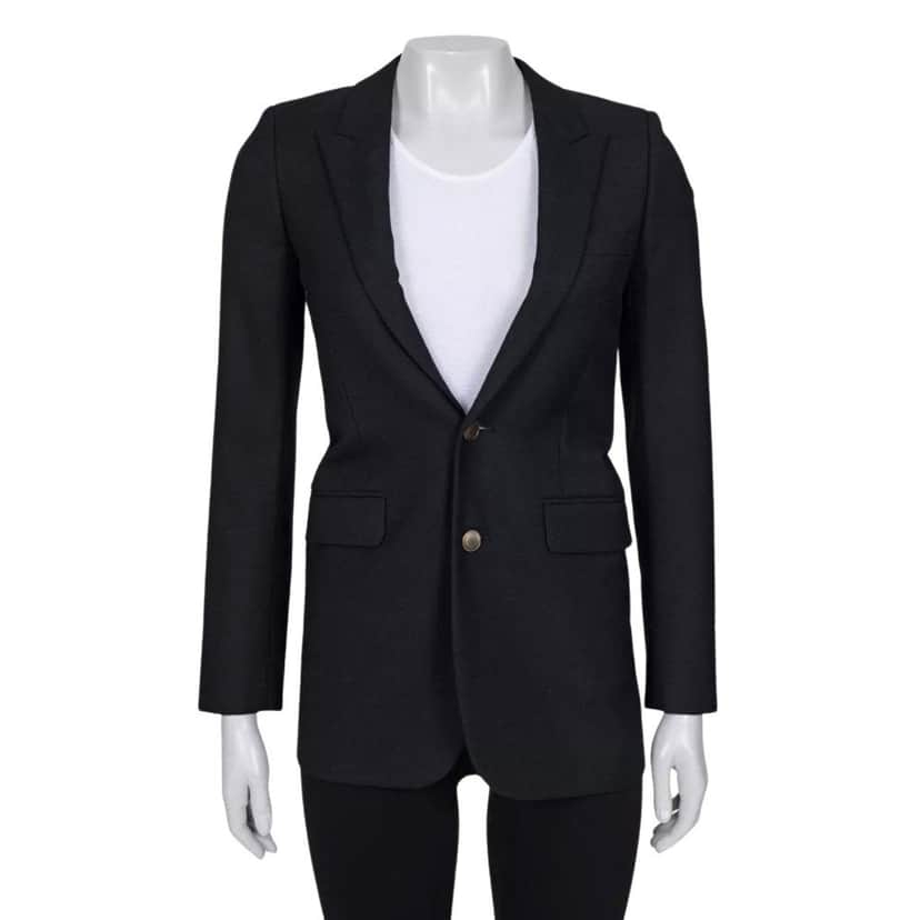 Saint Laurent Chic Saint Laurent Black Wool Jacket - FR34/XS Pre-owned Black Wool Good condition - Front View