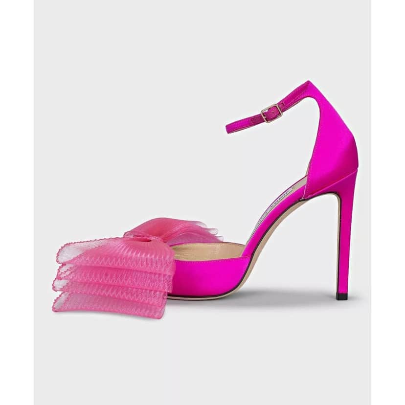 Jimmy Choo NWB Jimmy Choo Aveline 100 Pink Heels - Size 37 Pre-owned Pink Leather Never worn, with tag - Front View