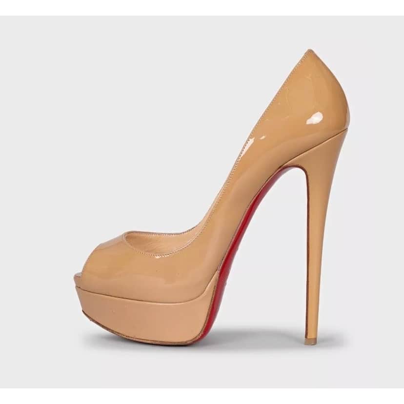 Christian Louboutin Christian Louboutin Beige Leather High Platform Pumps Sz.37 pre-owned Beige Leather Good condition - Front View
