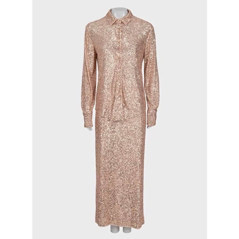 Tom Ford Tom Ford Pink Sequin Suit - Elegant IT40-44 Size S Pre-owned Pink Good condition - Front View