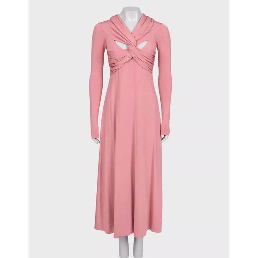 Khaite Khaite Pink Viscose Blend Back-Cut Dress - Size S pre-owned Pink Good condition - Front View