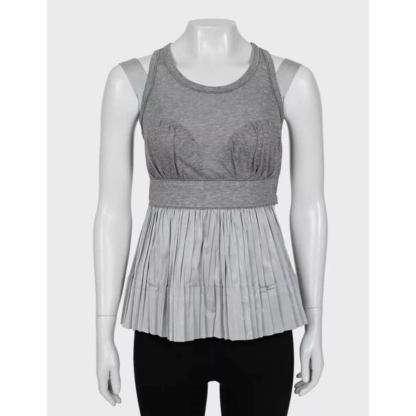 Louis Vuitton Louis Vuitton Gray Pleated Tank Top - Size 36/S pre-owned Grey Good condition - Front View
