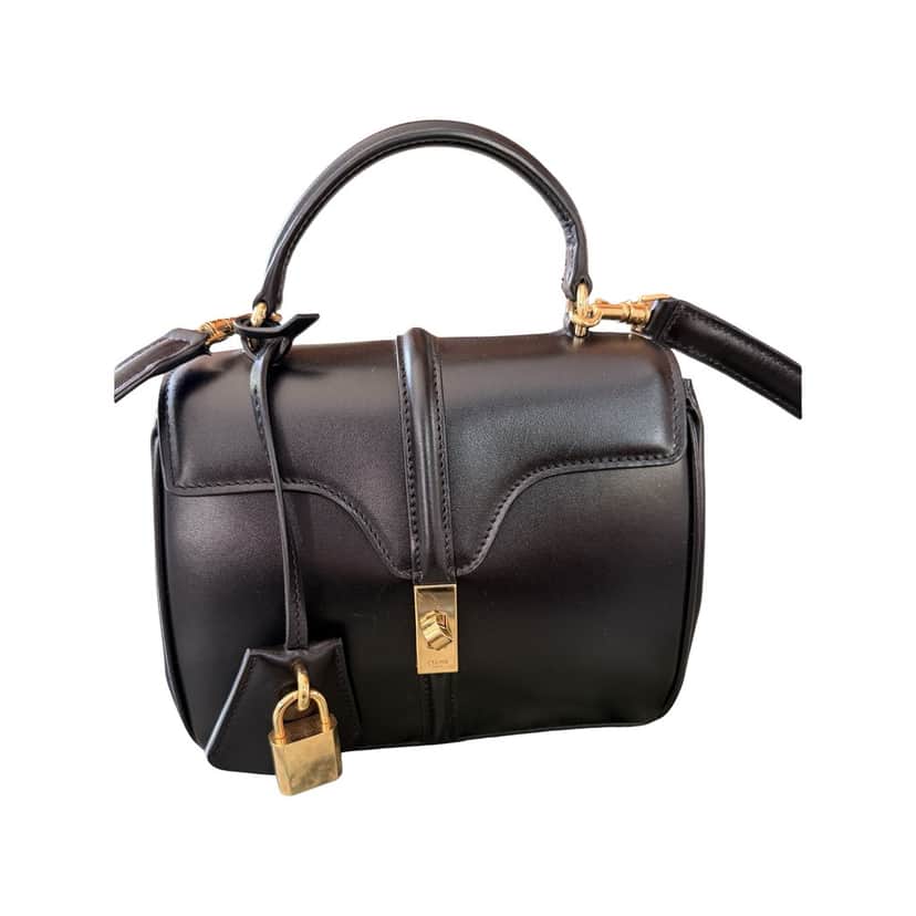 Celine Small 16 Bag Black Leather Very good condition - Front View