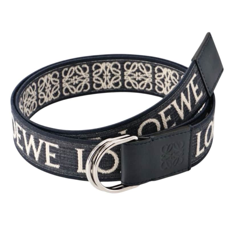 Loewe Loewe Ring D Belt Navy Canvas Never worn, with tag - Front View