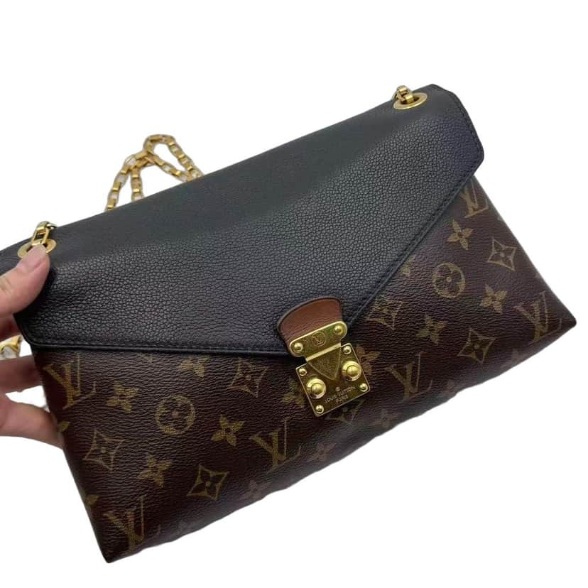 Louis Vuitton Pallas chain black monogram Brown Leather Good condition - Front View