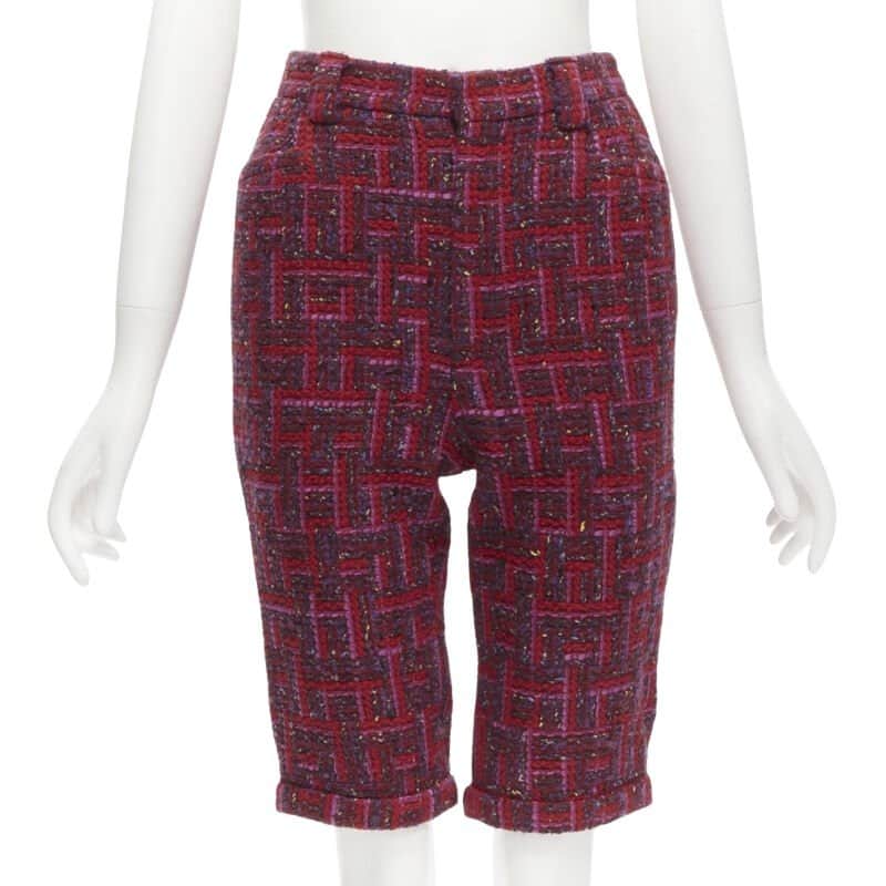 Saint Laurent Geometric Tweed Purple Tweed Never worn - Front View