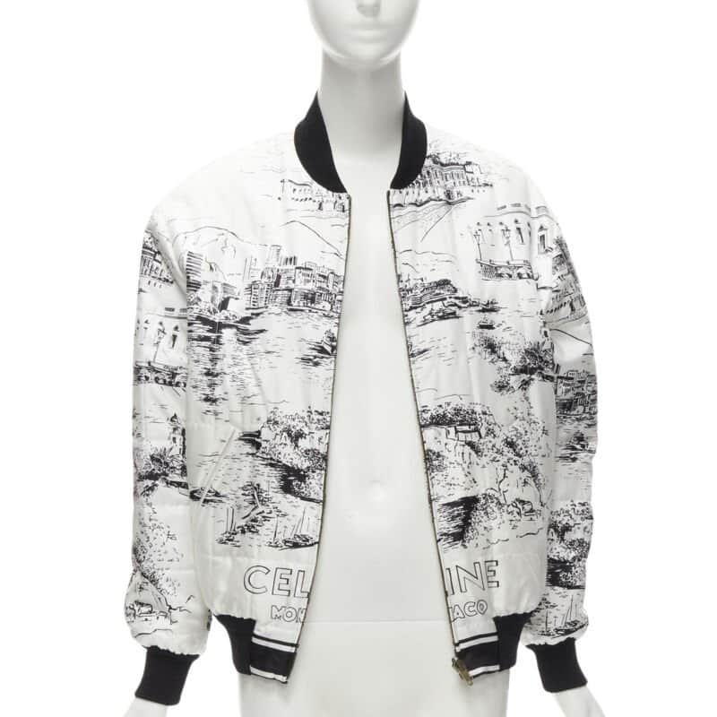 Celine White Silk Foulard Bomber White Silk Never worn - Front View