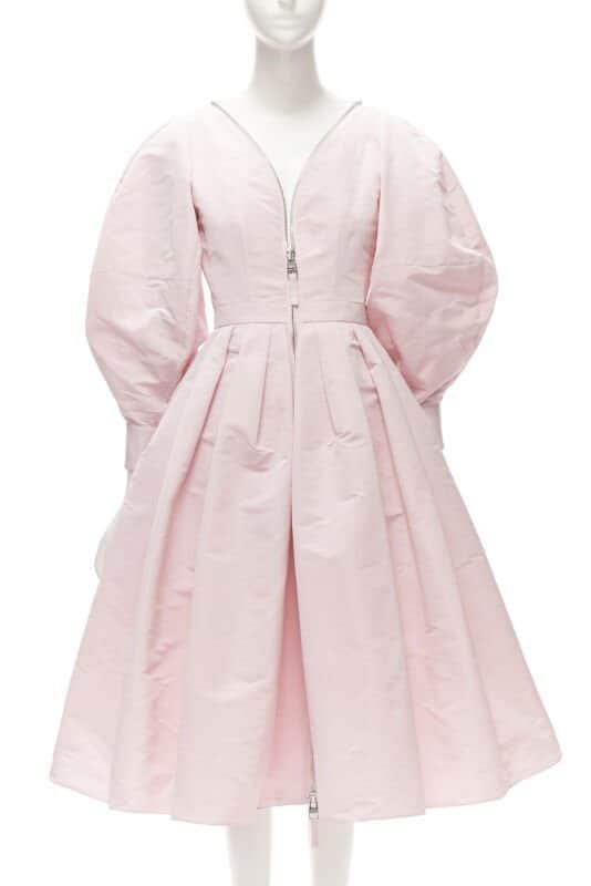 Alexander McQueen Pink Balloon Sleeve Dress Pink Polyester Never worn, with tag - Front View